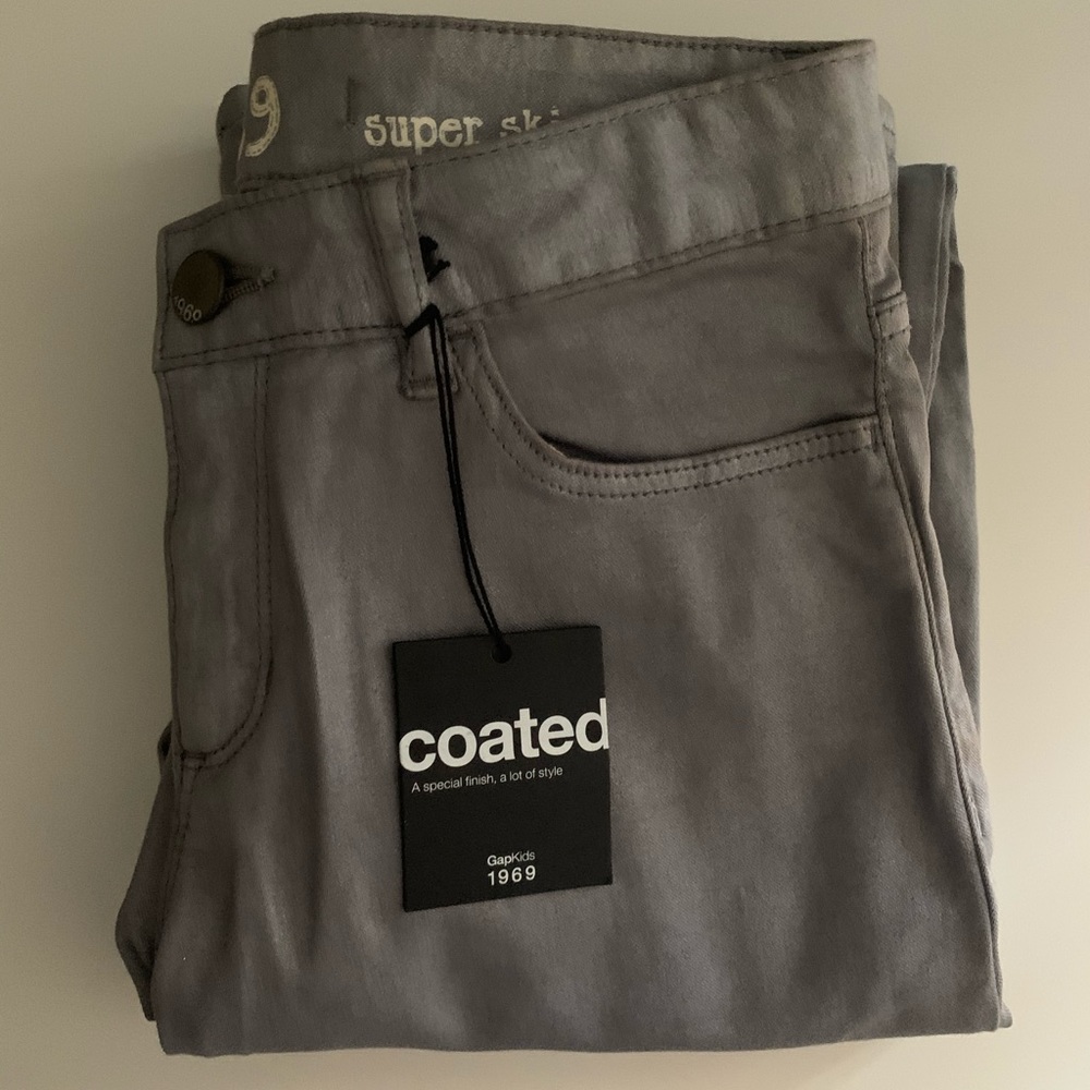 gap kids grey coated jeans